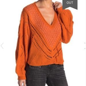 Free people Snowball sweater OB1010808 size extra small orange